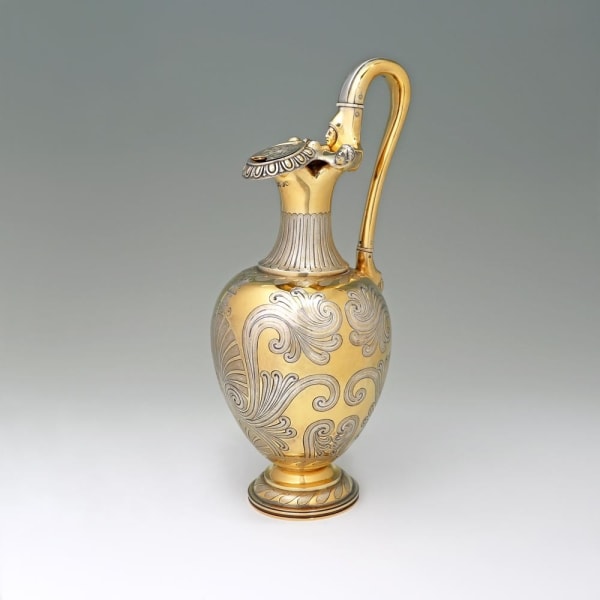 Reilly & Storer, An Antique English Victorian Silver-Gilt Claret Jug, 1839