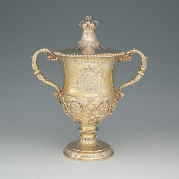 Thomas Heming, A George III Antique English Silver-Gilt Cup & Cover after a Design by William Kent, 1761