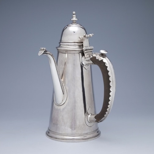 Samuel Wastell, A Rare Queen Anne Antique English Silver Coffee Pot, 1703