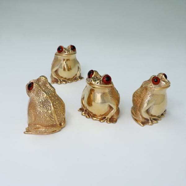 Tiffany & Co., A Set of Four Silver-Gilt Frog Salt and Pepper Shakers, 19671