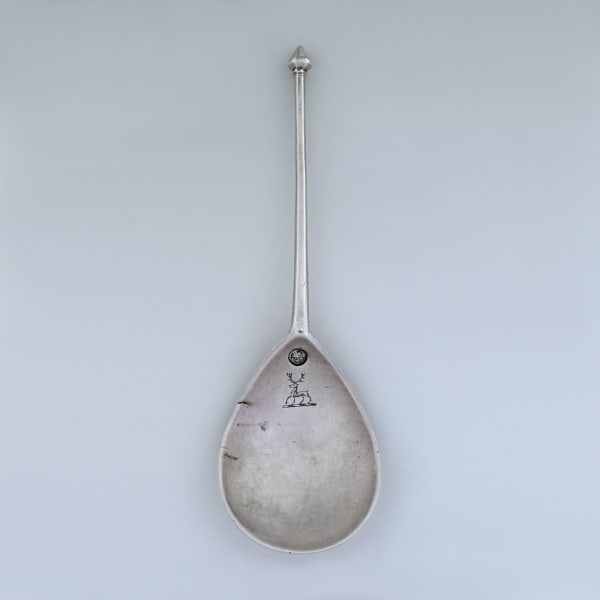 Leopard's head mark with a B, An Edward IV Antique English Silver Diamond-Point Spoon, c. 1470