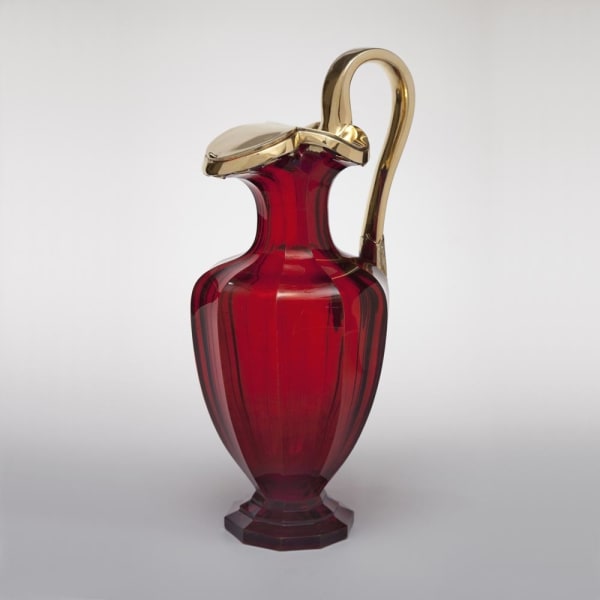 Charles Fox & T. George, A Fine Victorian Silver-Gilt Mounted Ruby Glass Claret Jug, 1858