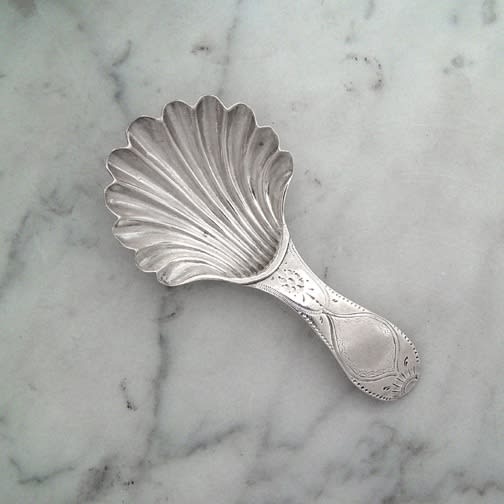 Hester Bateman, A George III Antique English Silver Caddy Spoon, 1785