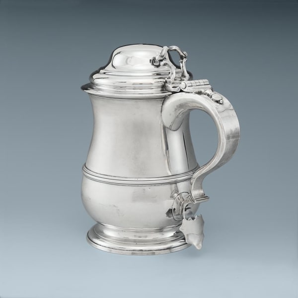Richard Bayley, A Large George II Antique English Silver Tankard, 1748