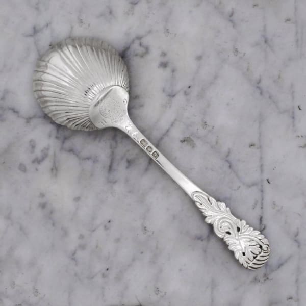 John Harvey, A Royal George III Antique English Silver Sauce Ladle, 1765