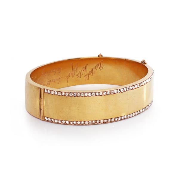 An Antique Gold and Rose-Cut Diamond Bracelet, c. 1890