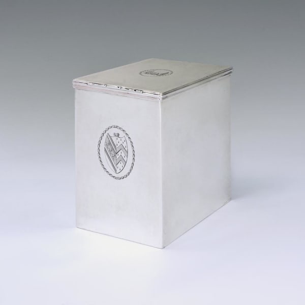 Aaron Lestourgeon, A George III Antique English Silver Tea Caddy, 1782