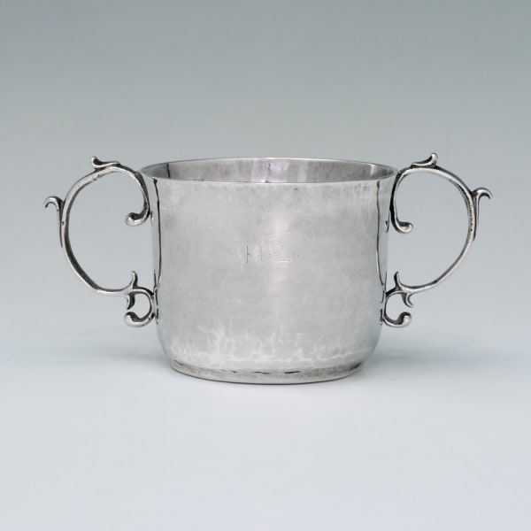 Elizabeth Haselwood, A James II Provincial Antique English Silver Porringer, 1688