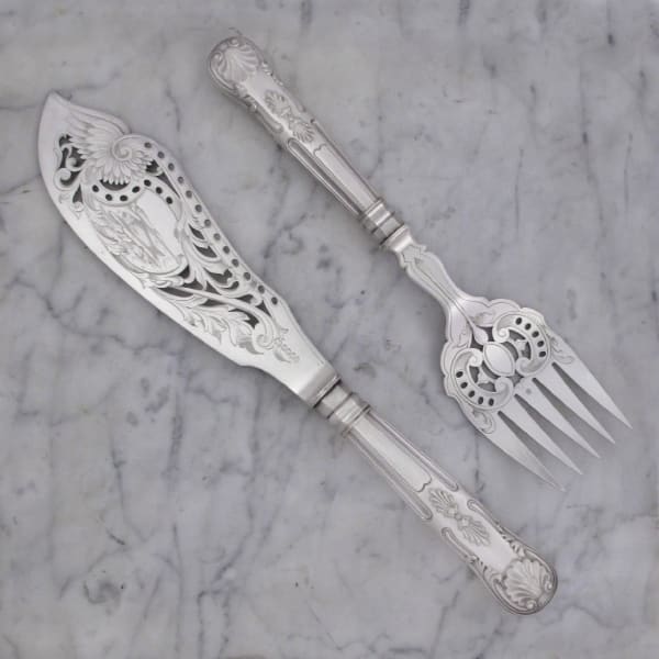Joseph Rogers, Pair of Victorian Silver-Plated Fish Servers, c. 1890