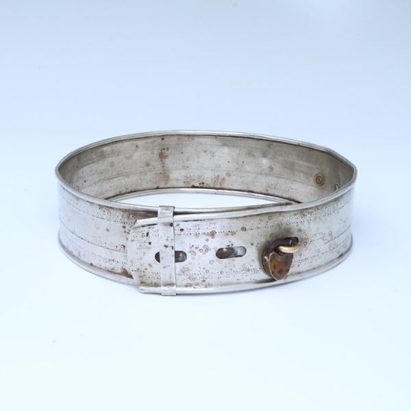 An Antique American Silverplate Dog Collar, c. 1868