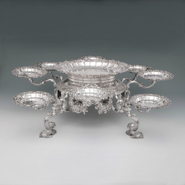 Eliza Godfrey, A George II Antique English Silver Epergne, 1753