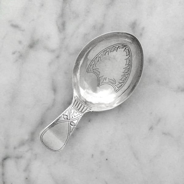 Cocks & Bettridge, A George III Antique English Silver Caddy Spoon, 1802
