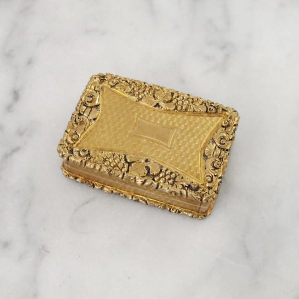 John Bettridge, A William IV Antique English Silver-Gilt Vinaigrette, 1830