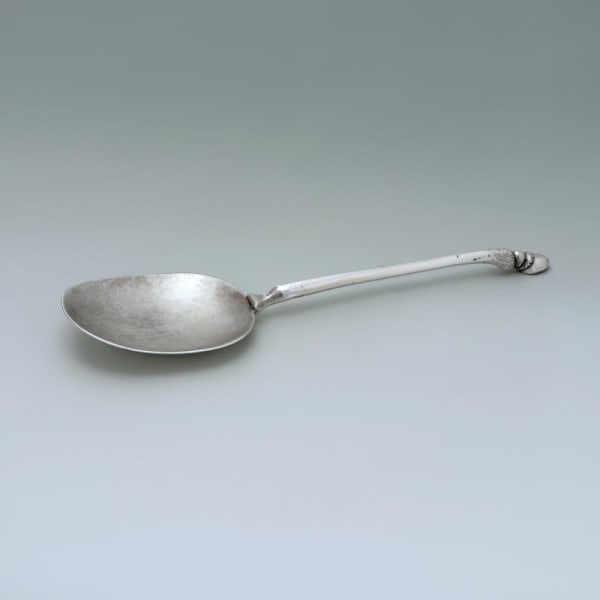 RB with a pellet below, A Mid-17th Century Antique English Silver Cloven Hoof Spoon, c. 1650-60