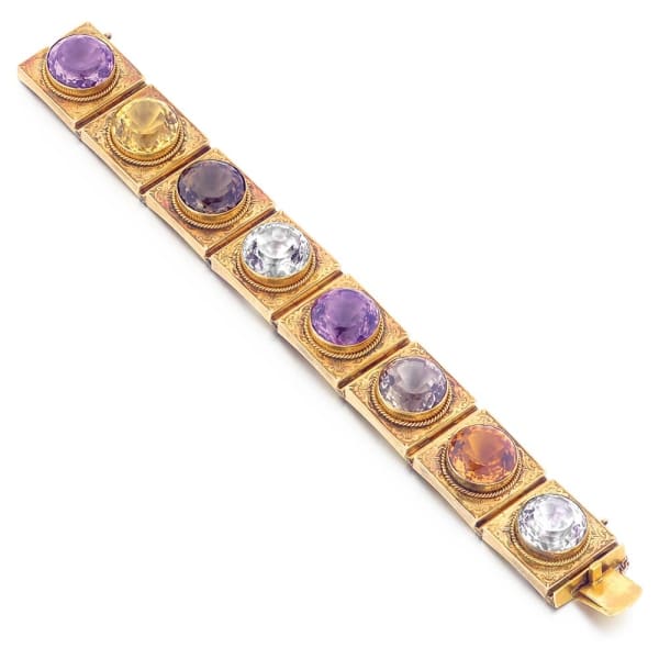 Mackay & Chisholm, An Antique Scottish Gem Set Gold Bracelet, c. 1870