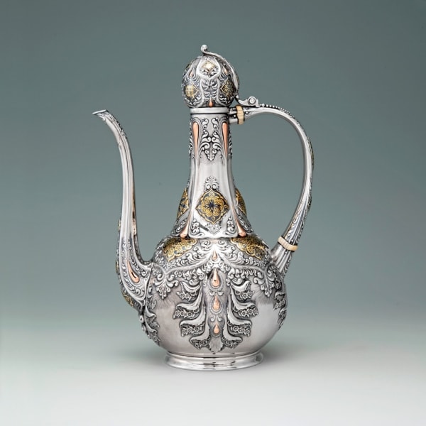 Tiffany & Co., An American Silver and Parcel-Gilt “Saracenic” Coffee Pot, c. 1882