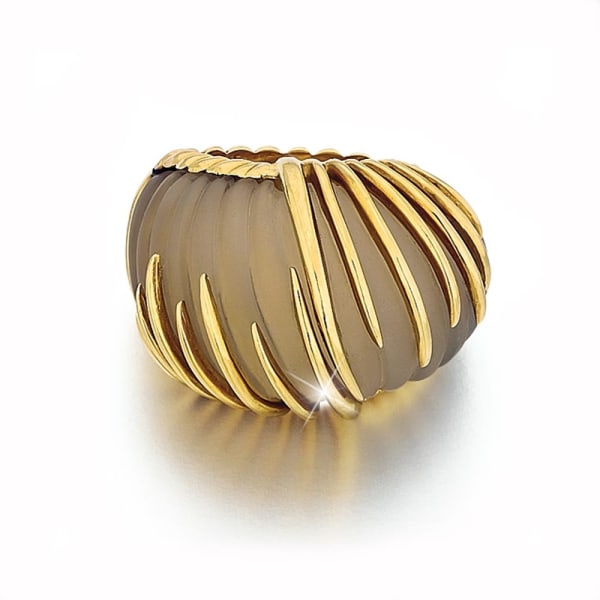 An American Crystal & Gold Ring, c. 1960