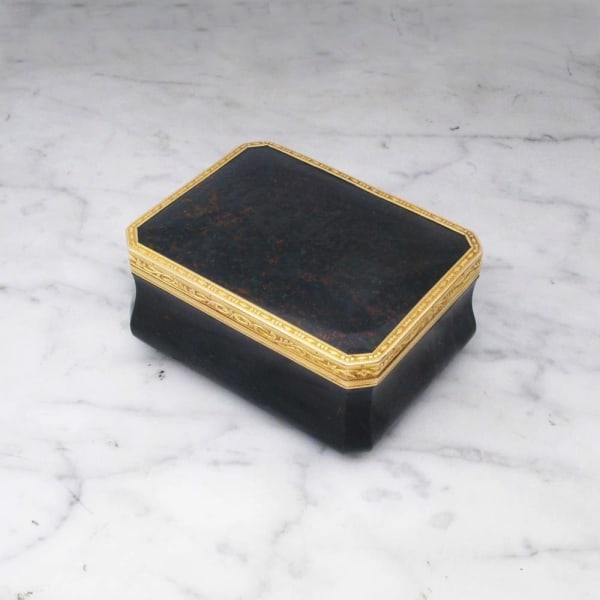 Jacques Alexandre Guillemont, An Antique French Gold & Bloodstone Box, c. 1798-1809