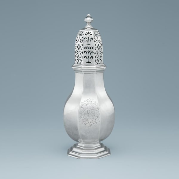 Robert Cooper, A Queen Anne Antique English Silver Caster, 1713