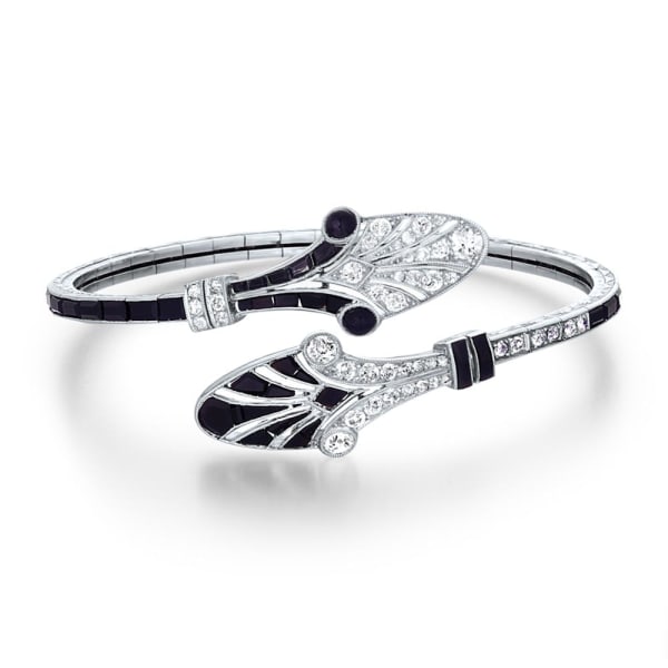 A Black & White Bangle Bracelet, c. 1925
