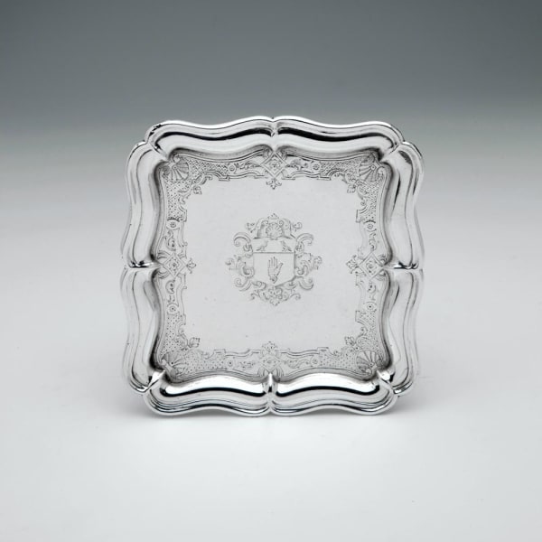 DH, A George II Antique English Silver Salver, c. 1730