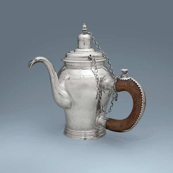 Peter Pemberton, A Rare Provincial Queen Anne Antique English Silver Chocolate Pot, 1703