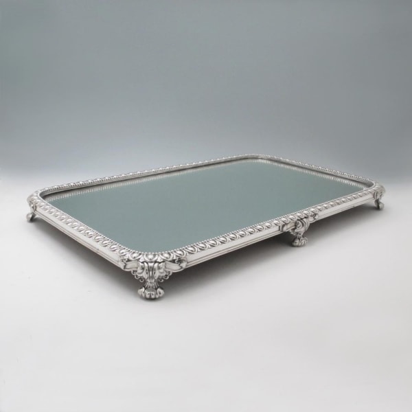 An Antique English Old Sheffield Plate Mirror Plateau, c. 1815