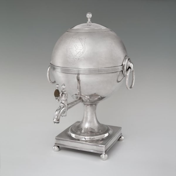 Peter, Ann & William Bateman, A George III Antique English Silver Tea Urn, 1801