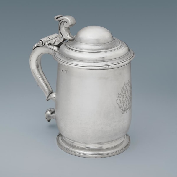Philip Rollos, A George I Antique English Silver Tankard, 1721