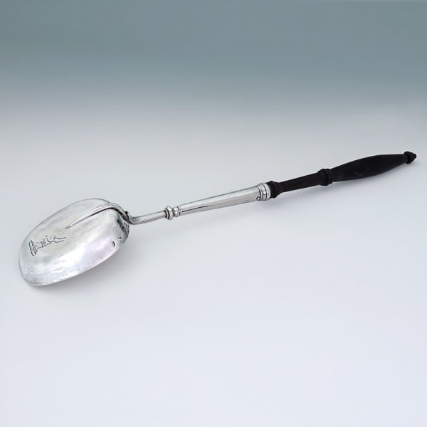 A George II Provincial Silver Basting Spoon, 1728
