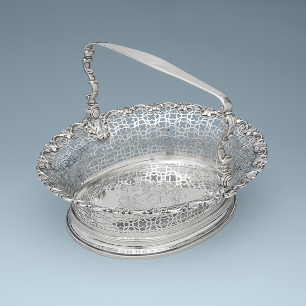 Robert Brown, A George II Antique English Silver Basket, 1740