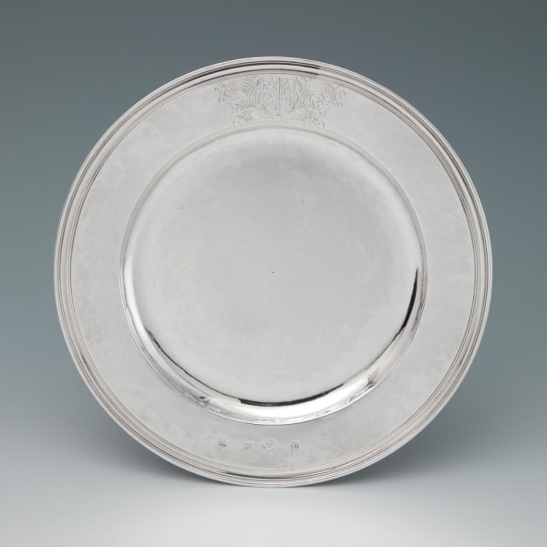 TA, A William & Mary Antique English Silver Dinner Plate, 1692
