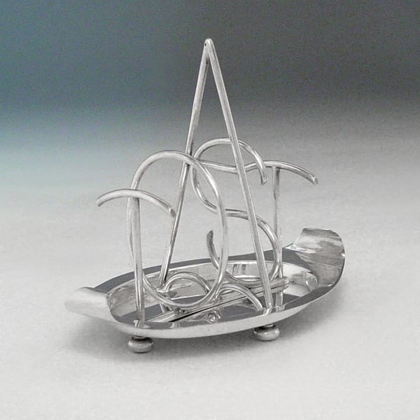 Heath & Middleton, A Victorian Antique English Silver Toast Rack, 1894