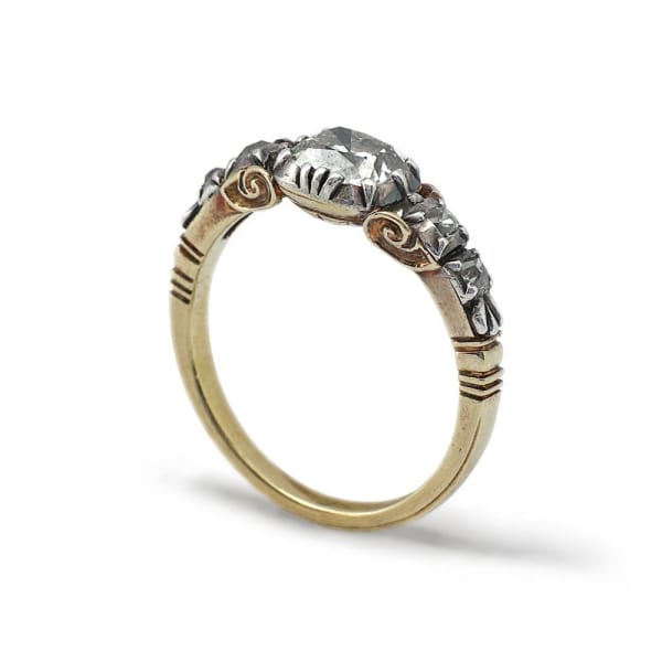 A Georgian Diamond and Silver Topped Gold Ring, c. 1800