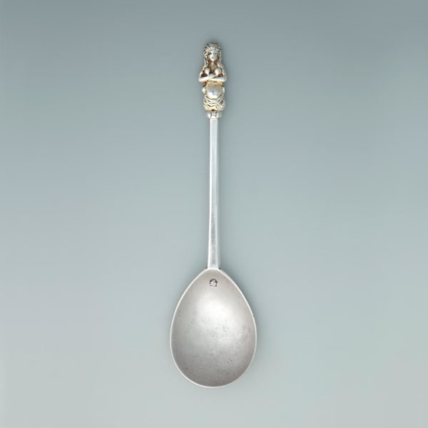 John Quick, A James I Antique English Silver Aphrodite Spoon, c. 1620