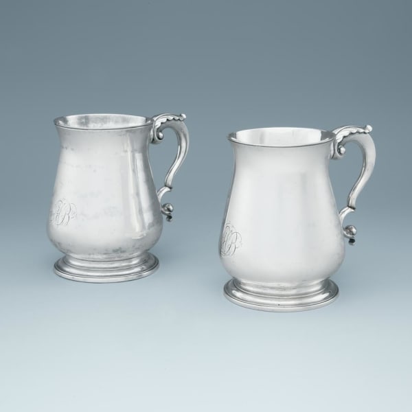 Daniel Van Voorhis, A Pair of Early American Silver Canns, c. 1785