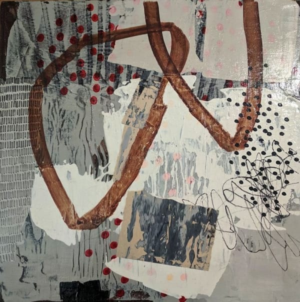 Abstract mixed media artwork by slate gray gallery artist Victoria Huckins