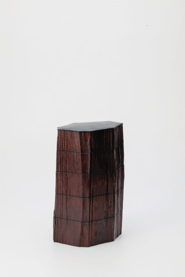Kenji Honma WA-RI-KI 2522 Five Tiered Box, 2025 Japanese lacquer tree wood, Urushi lacquer, stone powder, linen 29 H x 18.4 W x 12.6 D cm 11.4 H x 7.2 W x 4.9 D in