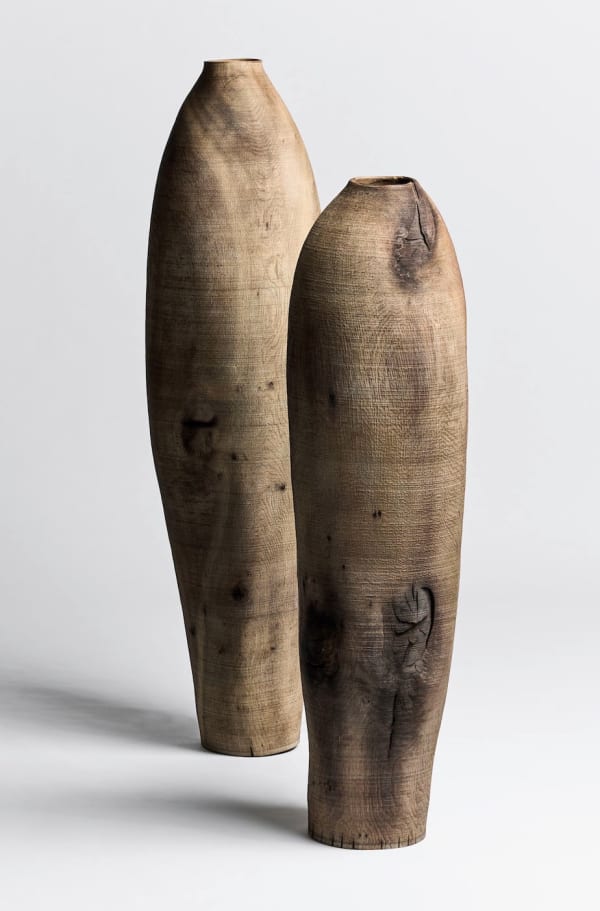Ernst Gamperl Oak Vessels, 2019 Acquired by LOEWE Foundation, Spain, 2024 Oak Dimensions variable