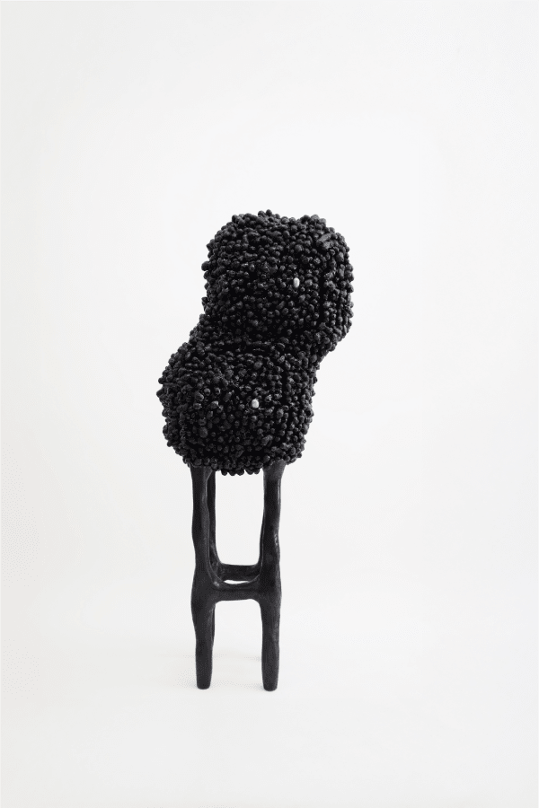 Marlène Huissoud Double Cocoon Cabinet, 2023 Acquired by private collection Oak & silkworm cocoons 150 H x 60 W x 60 D cm / 59 H x 23.6 W x 23.6 W D in