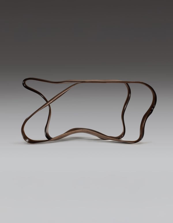 Marc Fish Mokume Gane Console Commission, 2024 Acquired by a private collection Mokume Gane, bog Oak 85 H x 150 W x 40 D cm 33.4 H x 59 W x 15.7 D in Available for Commission