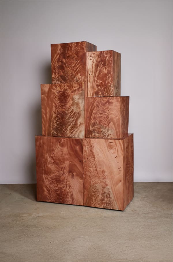 Gareth Neal Khaya Cabinet, 2023 Khaya (Mahogany) Acquired by private collection 230 H x 132.5 W x 64 D cm 90.5 H x 52.1 W x 25.1 D in