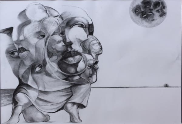 Victor Butler, The Lure Of The Moon (Study For The Composition), 2017