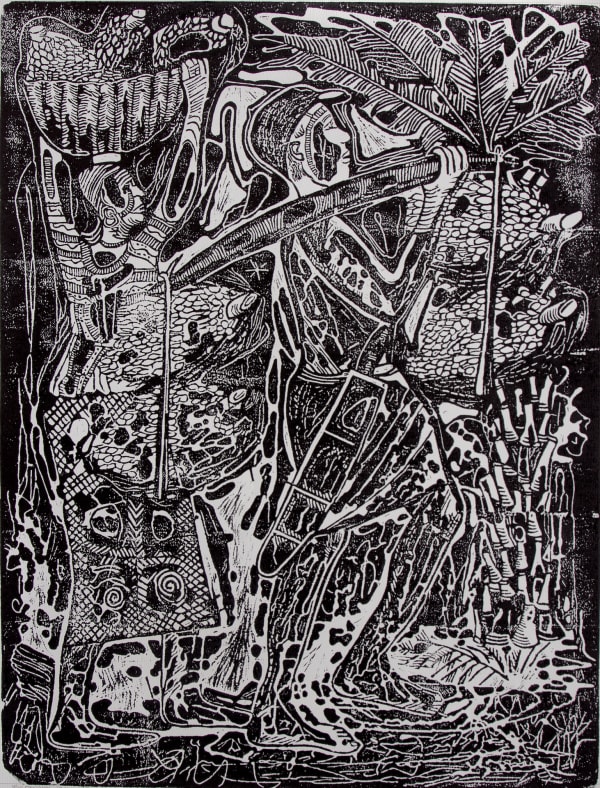 Bruce Onobrakpeya, Oberokpa Vayeroye (Farmer and wife), 2017