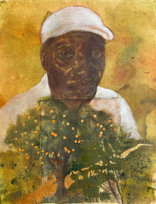 Christopher Samuel Idowu, More Than Conquerors I (Man and His Inheritance) Acrylic, Conte crayon, collage, pastel and silkscreen printing on paper,, 2023