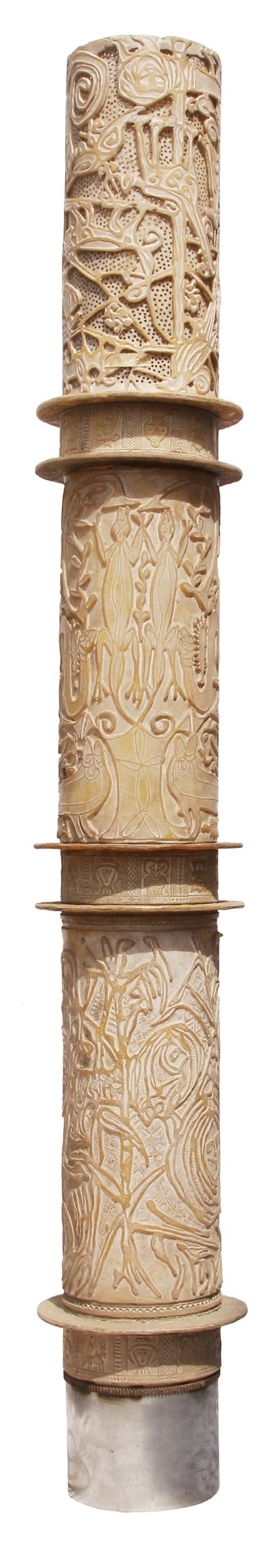 Bruce Onobrakpeya, PILLAR OF ANIMALS , 1995