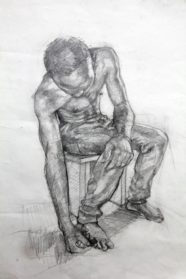 Gbenga Offo, Seated figure II , 2015