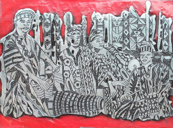 Ufuoma Onobrakpeya, FESTIVITIES TRADITIONAL DRUMMERS , 2016