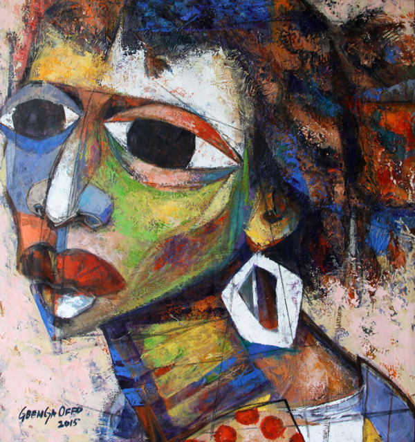 Gbenga Offo, Woman with Earring , 2016