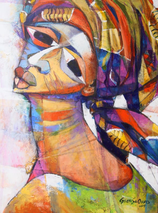 Gbenga Offo, Woman with Scarf, 2016